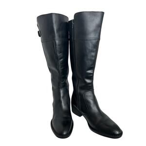 Born Fannar Womens Black Leather Zipper Knee High Riding Boots 9M NWTs